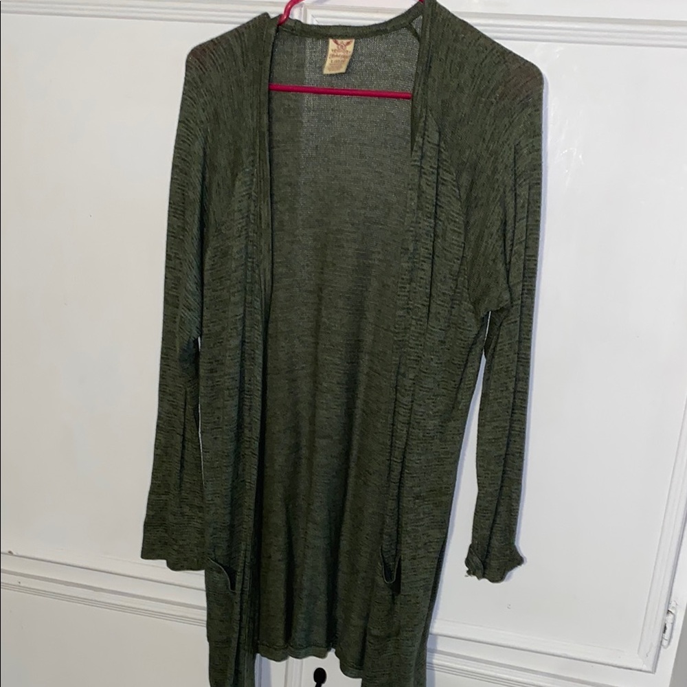 Women's Olive Green Cardigan Sweater